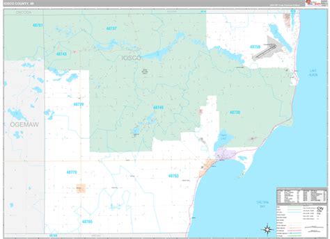 Iosco County, MI Wall Map Premium Style by MarketMAPS - MapSales