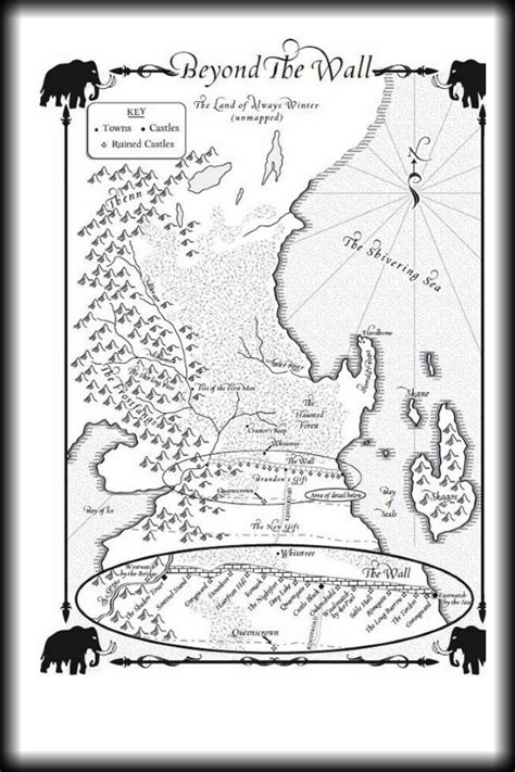 Map Beyond The Wall Game Of Thrones A Song Of Ice And Fire Mapa