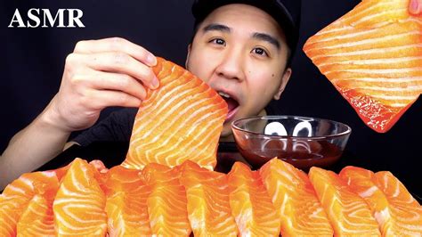 Asmr Raw Salmon Sashimi Fire Sauce Mukbang Savage Eating Sounds No