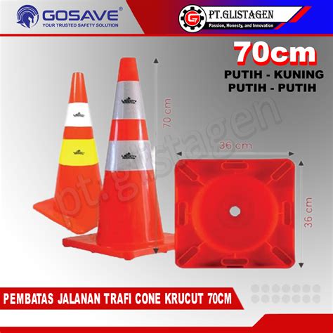 Jual GOSAVE Traffic Cone Safety Rubber Gosave 70cm Kerucut Lalu