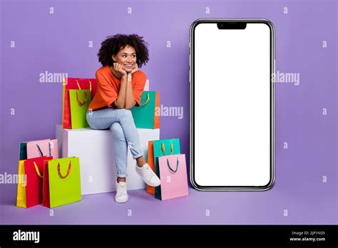 Full Body Photo Of Think Millennial Brunette Lady Sit With Bags Look Ad Wear T Shirt Jeans