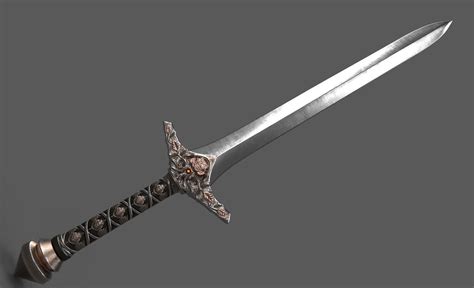 3D asset Elvish Blade - Silver - One Handed Sword