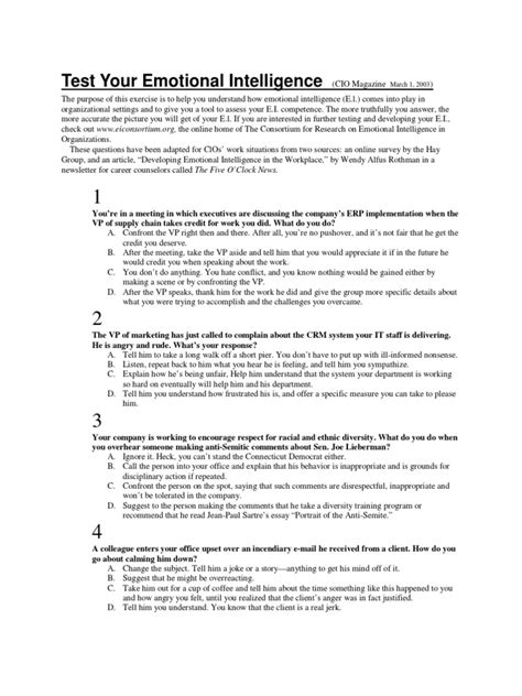 Emotional Intelligence Test | Emotional Intelligence | Brainstorming