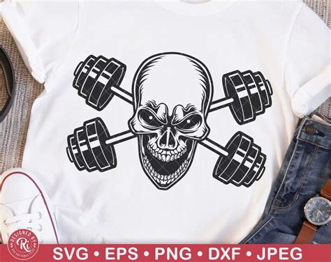 Skull Barbell Svg Skull Gym Svg Skull Bodybuilder Svg Etsy