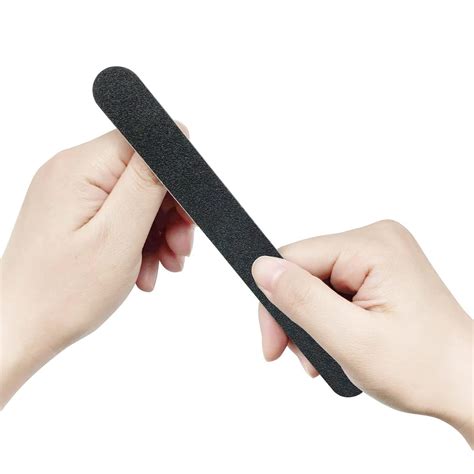 Double Sided Grit Nail Files Emery Board Black Manicure