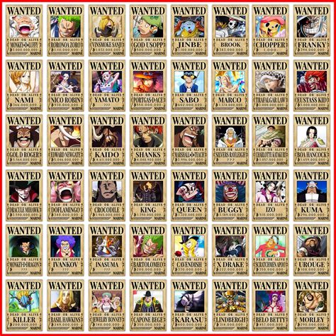 Tờ truy nã One Piece Poster One Piece Wanted Anime Manga Nhân Vật Nổi