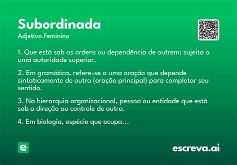 O Que Significa A Palavra Subordinada - 5