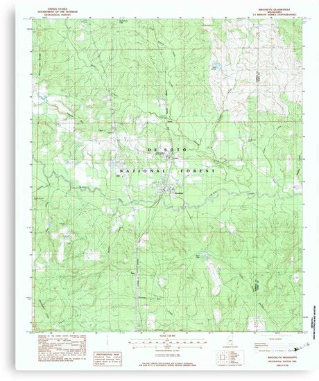 "USGS TOPO Map Mississippi MS Brooklyn 335391 1983 24000" Canvas Prints by WetdryvacRBO2 | Redbubble