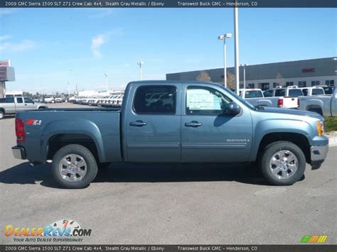 2009 Gmc Sierra 1500 Slt Z71 Crew Cab 4x4 Stealth Gray Metallic Ebony Photo 3