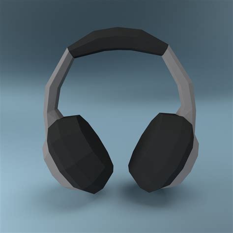 Low Poly Headphones Diy Real Size Paper Sculpture Pdf Etsy Espa A