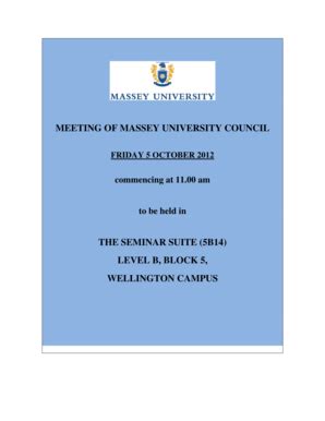 Fillable Online Massey Ac Meeting Of Massey University Council The