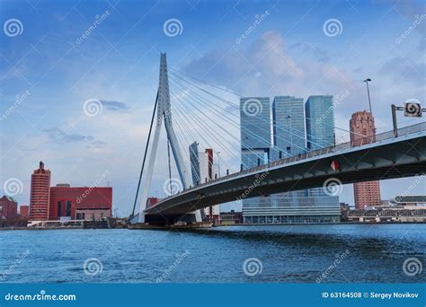 Erasmusbrug Bridge In Cloudy Weather, Rotterdam Stock Photo - Image: 63164508