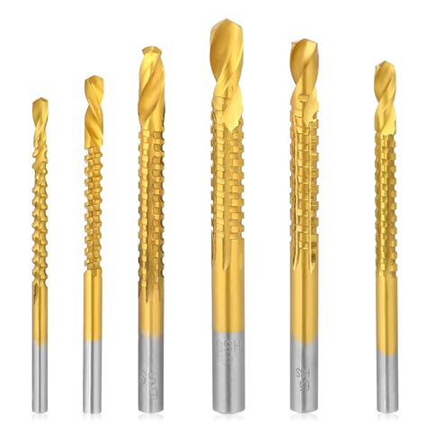 Pack Titanium Coated Twist Drill Bits Mm Serrated Drill Bit Set