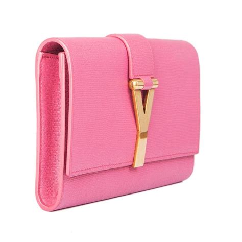 Yves Saint Laurent Pink Leather Y Clutch Bag At 1stdibs Yves Saint