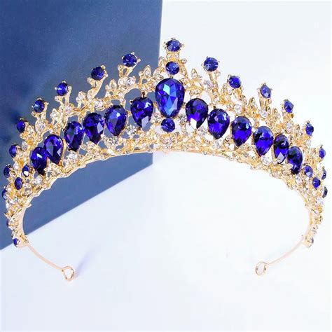 Coroa De Cabelo Noiva Azul Tiara Casamento T Elo