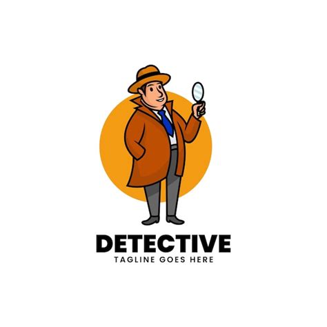 Vector Logo Ilustraci N Mascota Detective Estilo Dibujos Animados