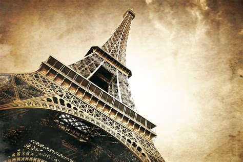 Wallpaper Mural Eiffel Tower In Paris Retro Styled On Vintage Paper