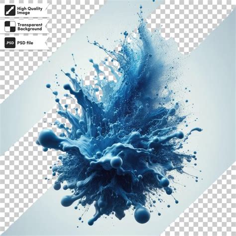 Explosi N Psd De Pintura Holi En Polvo Azul Sobre Un Fondo Transparente