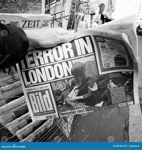 Man Purchases a Die Bild Newspaper from Press Kiosk after London ...