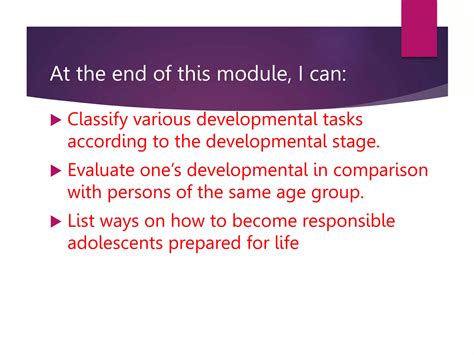 Module 4 Developmental Stages In Middle And Late Adolescence Pptx