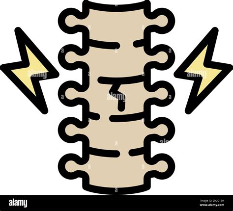 Spinal Fracture Icon Outline Spinal Fracture Vector Icon Color Flat