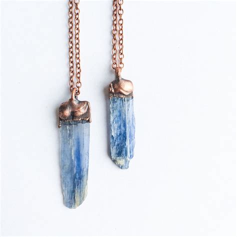 Kyanite Crystal Necklace Raw Kyanite Jewelry Kyanite