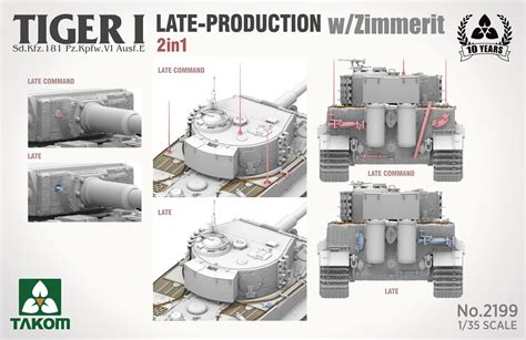 Takom Tiger I Late Production W Zimmerit Sd Kfz Pz Kpfw Vi Aus