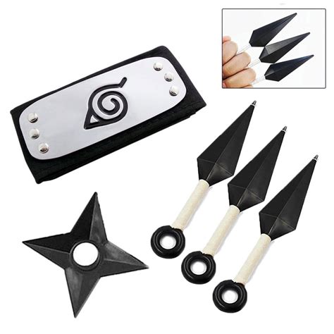 Buy Naruto Konoha Leaf Village Shinobi Headband With Naruto Ninja Props Kunai Plastic Cosplay