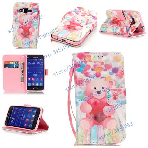 3D Borboleta Urso Coruja Pintado Caso Wallet Flip Para Samsung Galaxy