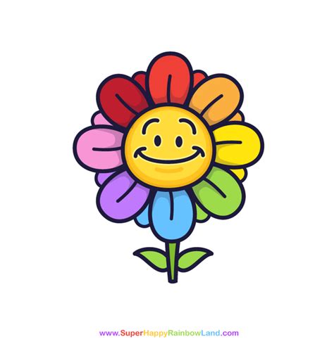 Rainbow Daisy | Cartoon flowers, Happy daisy, Flower art