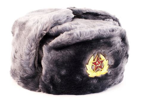 Silver Ushanka with secret pocket and emblem | Ushanka Store