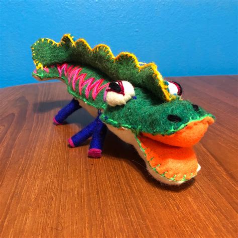 Hand Sewn Stuffed Animal Crocodile Plush Toy