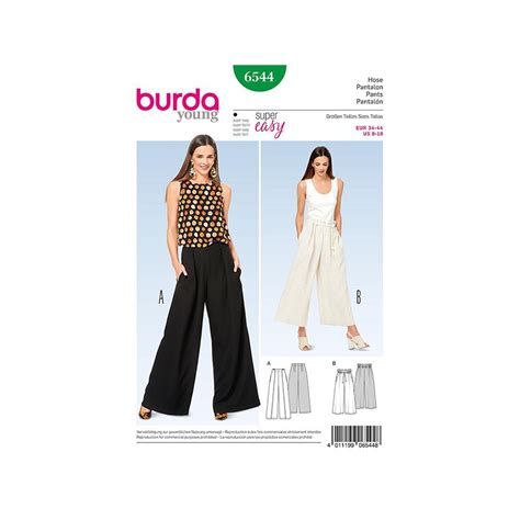 Patron Burda Style Pantalon Large Tissus Des Ursules