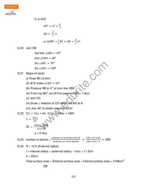 Class 9 Cbse Maths Sample Paper Term 2 Model 1