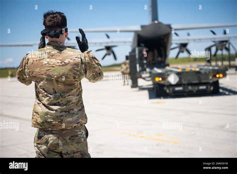 A U S Air Force Airman Assigned To The 374th Logistics Readiness