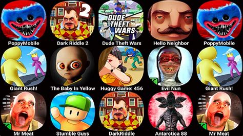 Poppy Playtime Chapter Dude Theft Wars Hello Neighbor Dark Riddle