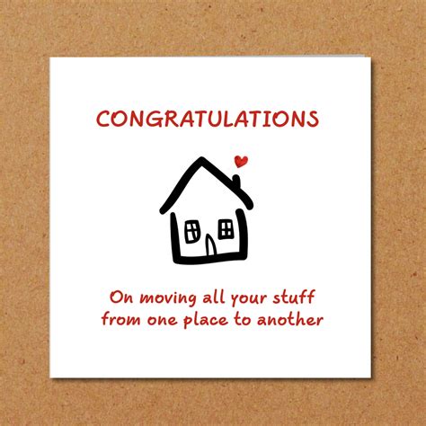 NEW HOME Congratulations Card Moving House Flat Apartment Etsy UK