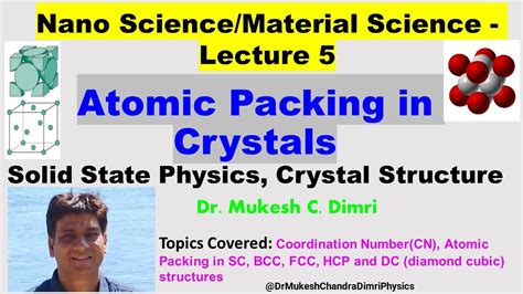 Atomic Packing Factor Sc Bcc Fcc Hcp Structures Diamond Structure