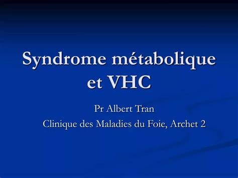 PPT Syndrome métabolique et VHC PowerPoint Presentation free