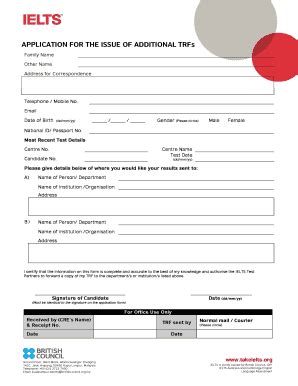 Fillable Online Malaysia Ielts Britishcouncil IELTS Application Form