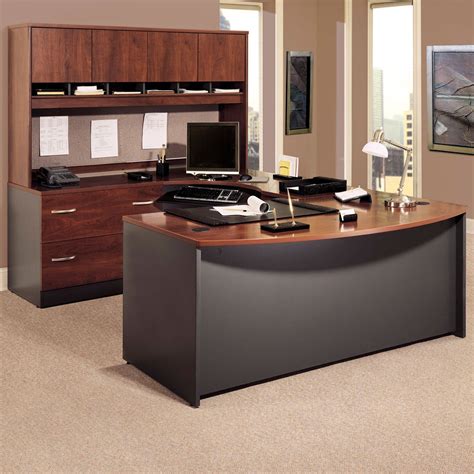 Bush Series C U Shaped Desk With 4 Door Hutch And Lateral File Office