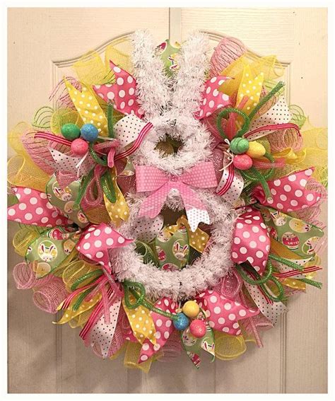 Easter Bunny Deco Mesh Wreathbunny Wreatheaster Etsy Easter Mesh