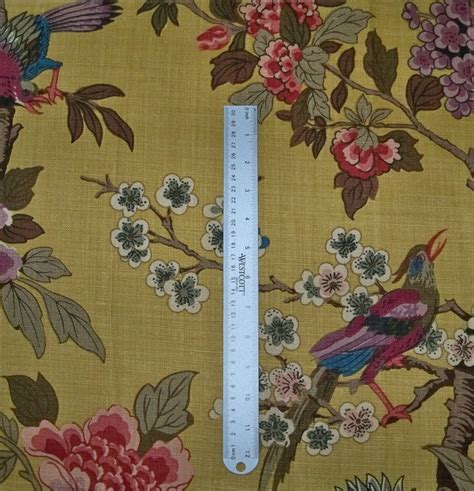 LEE JOFA KRAVET Tree Of Life Floral Birds Linen Fabric 10 Etsy