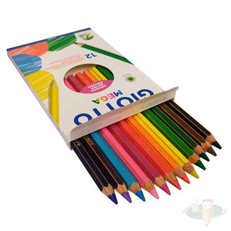 Lápices de 12 colores hexagonales jumbo mega GIOTTO LIBRERIA 1000 UTILES