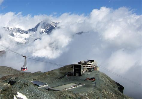 Mountain Landscapes: The Klein Matterhorn Gondola from the Gandegg Hut Path