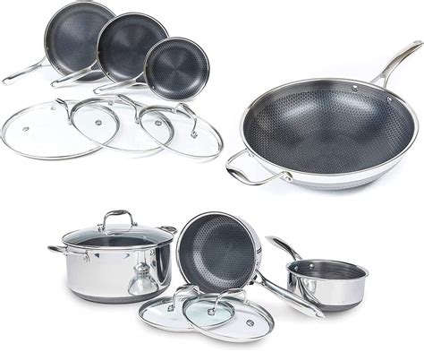 Buy Hexclad 13 Piece Hybrid Stainless Steel Cookware Set 6 Piece Frying Pan Set 6 Piece Pasta