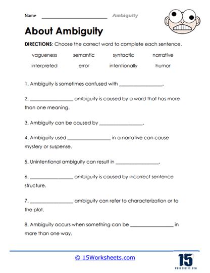 Ambiguity Worksheets 15