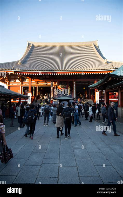 Visitors at Asakusa Temple at Dusk Stock Photo - Alamy