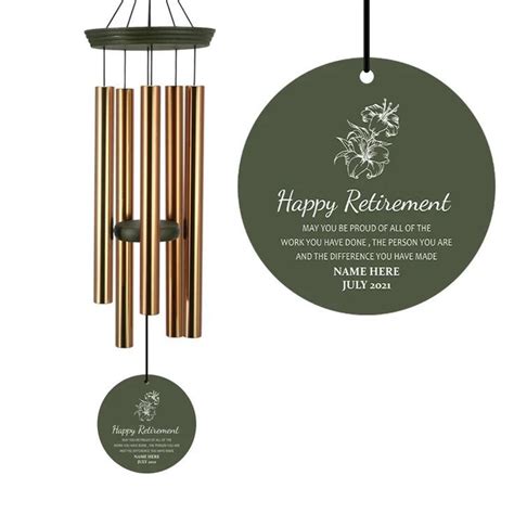 Personalized Retirement Wind Chimes Tree Of Life Wind Chime Custom