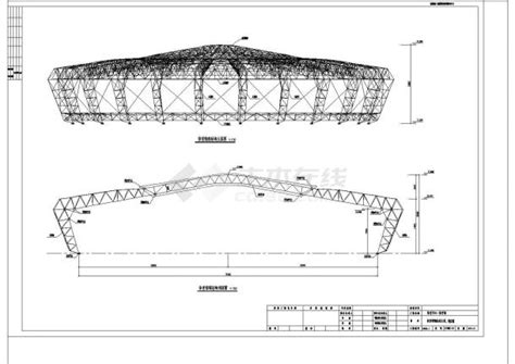 重庆 桁架与网架混合结构重点大学体育馆钢结构施工图混合结构土木在线